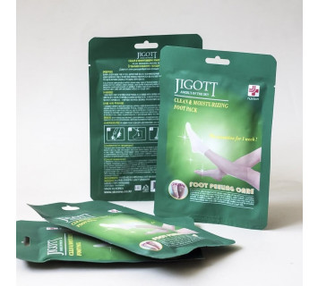 Jigott clean & moisturizing маска-носки для пилинга ног, 1 пара