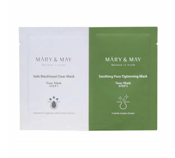 Mary&May daily safe black head clear nose mask двухэтапная маска от черных точек
