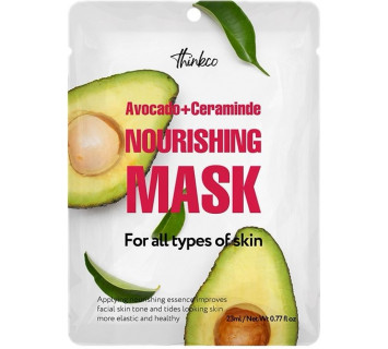Thinkco avocado+ceramide nourishing mask pack тканевая маска с авокадо и церамидами