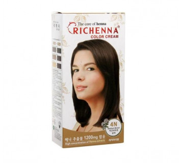 Richenna крем-краска для волос с хной 4N Medium brown