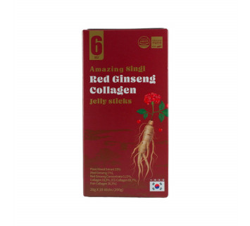 SINGI red ginseng collagen 3300 БАД \нергетические стики-желе с корейским красным женьшенем и морским коллагеном 10шт*20г