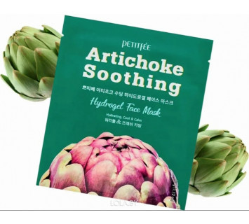 Petitfee artichoke soothing hydrogel face mask противоотечная гидрогелевая маска, 1шт
