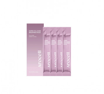 Arocell Super collagen wrapping mask коллагеновая маска-плёнка для сияния и гладкости кожи 5г*4шт