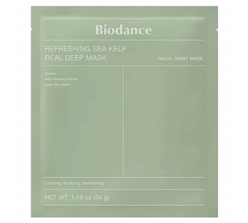 Biodance Refreshing sea kelp real deep успокаивающая маска с водорослями