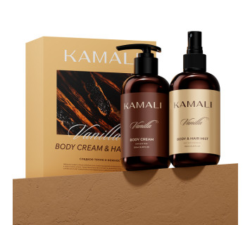 Kamali vanilla набор из крема для тела и миста для волос и тела 250мл+250мл