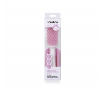 Solomeya hair brush for sensitive scalp pink расческа для чувствительной кожи головы в футляре - лиловая