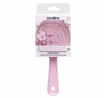 Solomeya lollipop shaped mini detangling hair brush pink универсальная расческа для распутывания волос в мини-формате
