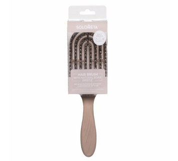 Solomeya natural boar bristle hair brush beige массажная расческа для непослушных волос с натуральной щетиной