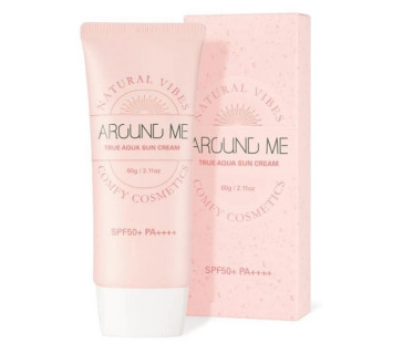 Around Me true aqua sun cream SPF50+ PA++++ солнцезащитный крем для лица 60г