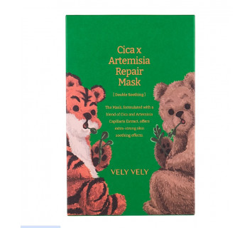 Vely Vely cica X artemisia repair mask восстанавливающая тканевая маска с экстрактом полыни и центеллы