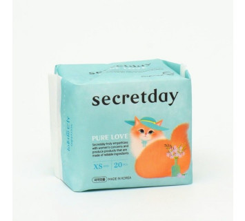 Secret day прокладки ежедневные хлопковые pure love XS 20шт