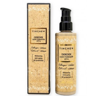 Tinchew chokchok liquid foundation SPF15 увлажняющая тональная основа с коллагеном и ретинолом 110мл