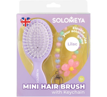 Solomeya массажная мини-расческа для волос с подвеской, лиловая